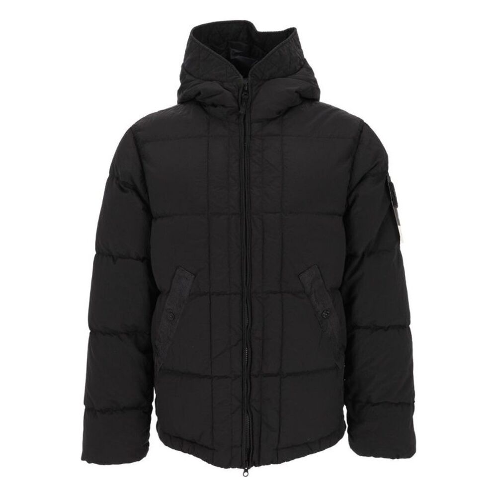 Stone Island Men Hooded Down Jacket In Nylon Metal Fabric